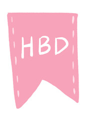 Birthday PNG sticker, decorative banner design