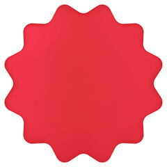 Starburst png sticker, red badge text space