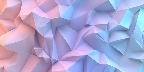 Fototapeta premium Geometric Low Poly Surface with Soft Pastel Light Reflection