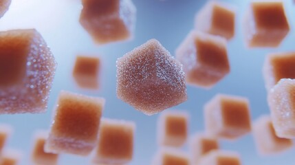 Floating Sugar Cubes in a Dreamy Soft Focus Background