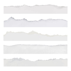 Naklejka premium White ripped paper png element clipart, textured border set on transparent background