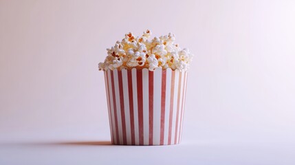 Freshly Popped Popcorn in Classic Red and White Striped Bucket
