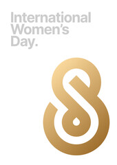 International Womens Day holiday banner. 8 march logo concept. 8 number design for flyer, postcard, poster or banner. 
