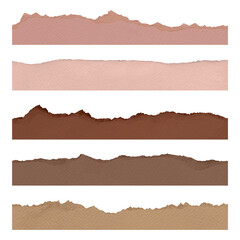 Pastel ripped paper png element clipart, textured border set on transparent background