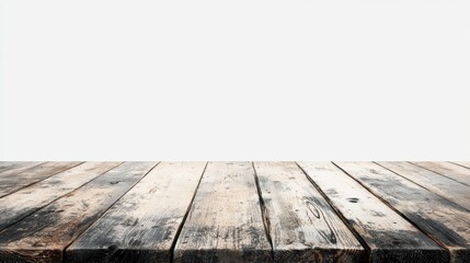 Fototapeta premium Rustic Wooden Floor Surface with Weathered Planks and Neutral Background