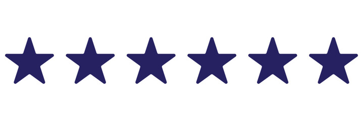 five star customer product review icon. blue 5 star rating feedback for website, app, ui design.