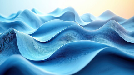 Obraz premium Abstract wave background in muted blue tones, creating serene atmosphere