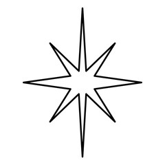 PNG Minimalist eight-pointed star design on transparent background