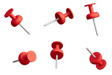 3d pin set isolated on white background, with Clipping path, 3D rendering