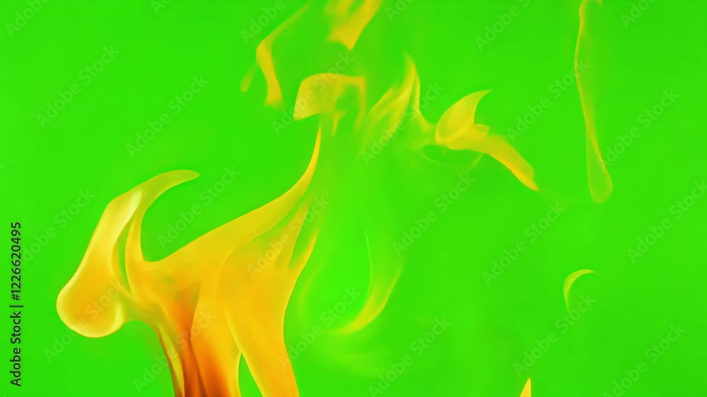 Aufkleber floating flames flicker gently adding warmth to the scene. green screen chromakey.