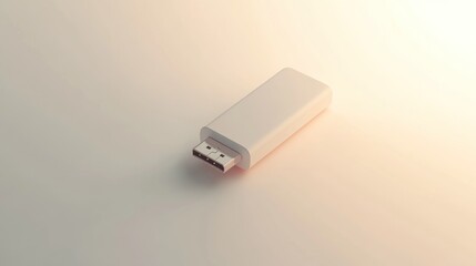 White HDMI adapter on white background