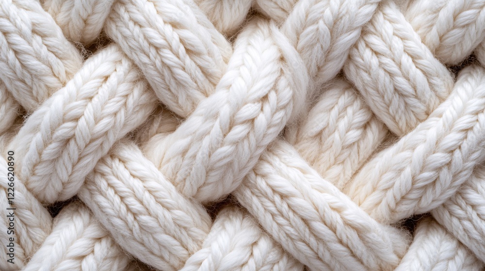 Poster white braided rope texture close up showing intricate pattern and soft natural material
