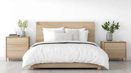 Cozy modern bedroom design interior space home decor minimalist style elevated perspective comfort and relaxation