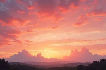 Obraz premium Beautiful twilight clouds, pastel pink