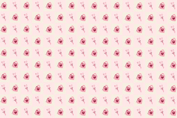 Seamless pattern with heart lock and key for Valentine's day. Valentine's Day background