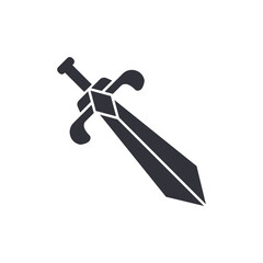 Knight sword solid icons, minimalist vector illustration ,simple transparent graphic element .Isolated on white background