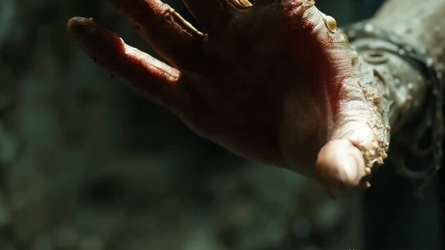 Zombie Hand with Trypophobia Effect &ndash; Deformed Fingers and Fungal Infection