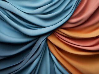 Fototapeta premium Fabric draping in pastel colors showcases texture and flow