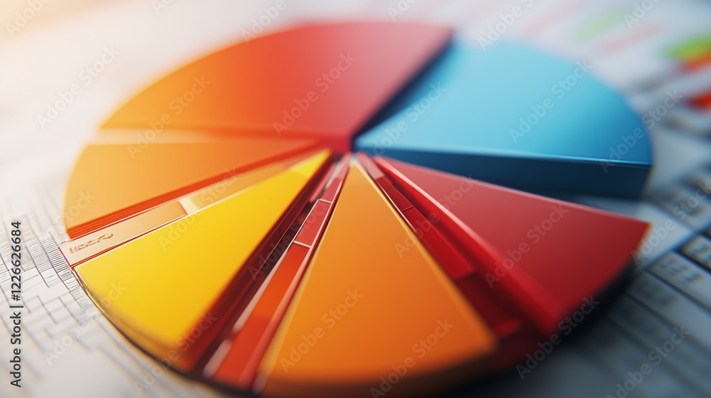 Poster close-up of a d pie chart with a portion pulled out to emphasize a specific segment, showcasing deta