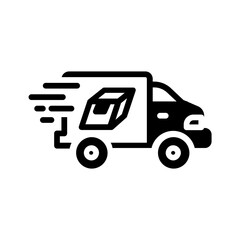 Vector black icon for Fast shipping