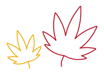 黄色と赤のシンプルな紅葉