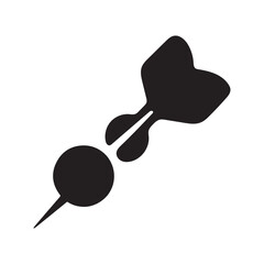 Vintage style throwing dart in vector silhouette