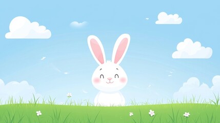 Easter bunny background with copy space for text, pastel color