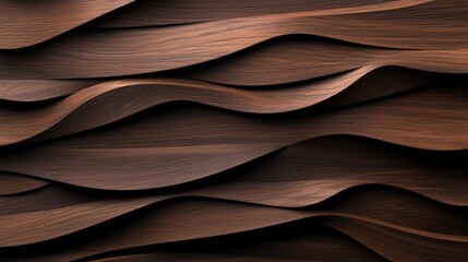 Abstract background featuring wavy brown texture and rich wood pattern on dark brown surface