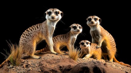 Fototapeta premium Alert Meerkat Family