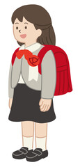 新一年生の女子のベクターイラスト