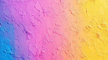 Obraz premium Colorful textured wall with a gradient transitioning smoothly from vibrant blue hues to warm yellow tones, creating a vivid and lively visual impact.
