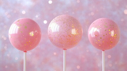 Pink glitter balloons, festive background, party decor, celebratory image
