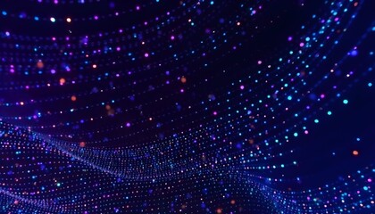 abstract pattern of glowing dots in shades of blue, Created using Generative Ai