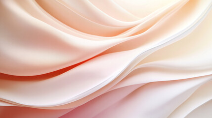 Elegant Peach Silk Fabric Draped Soft Waves Texture Background Cream Beige Style Image Photo Smooth 