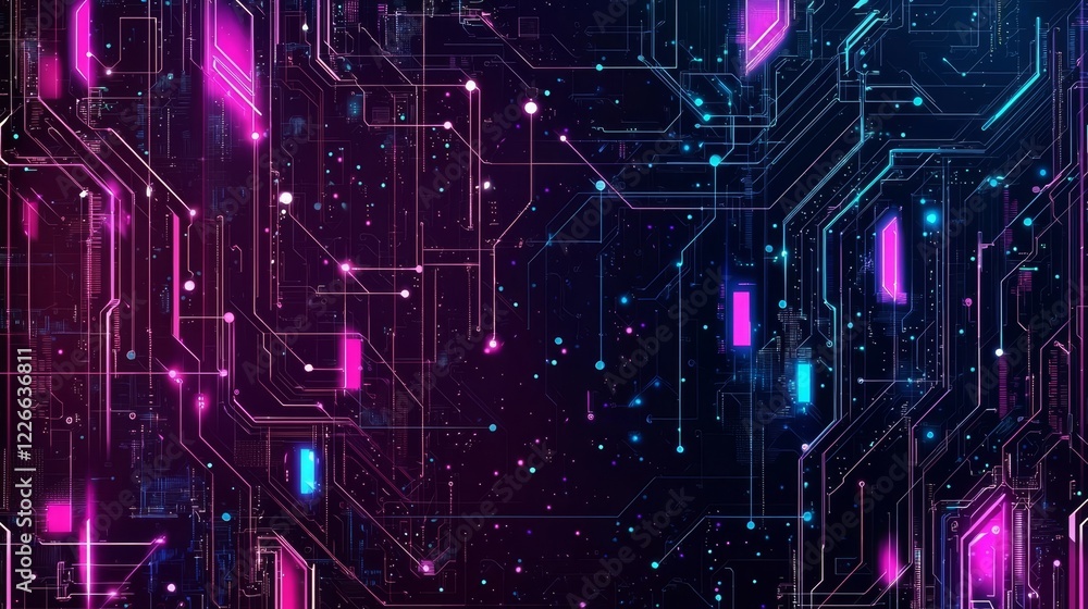Poster abstract cyberpunk wallpaper with dynamic patterns