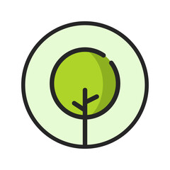 Tree icon. Natural, environment, eco, growth concepts. Outlined decorative vector design isolated illustration. 