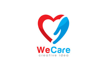 Creative People Care Concept Logo Design Template