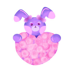 pink rabbit with heart