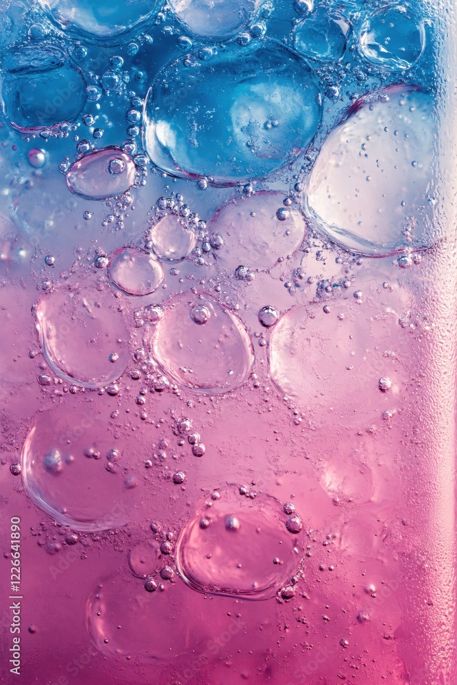 Poster gradient bubbles with pink and blue tones creating a liquid abstract texture background