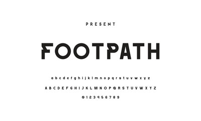 Modern serif alphabet design with uppercase, lowercase, numbers and symbol