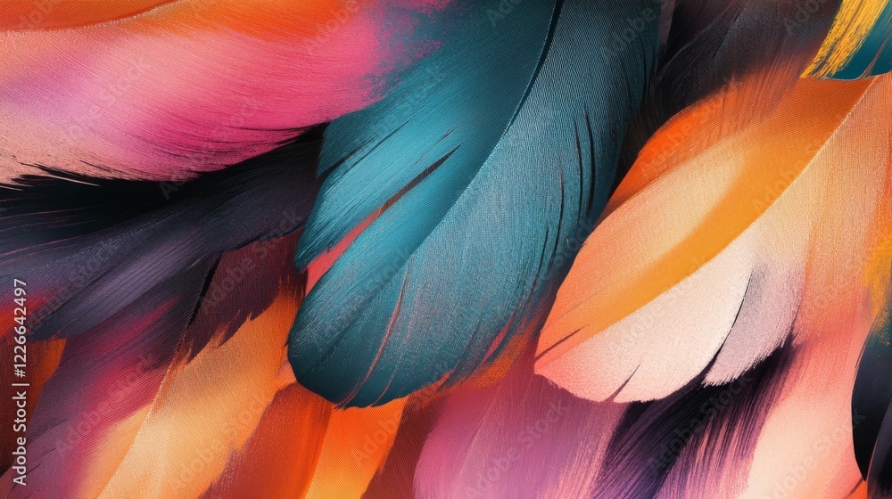 Poster detailed view of an abstract background with a mix of vibrant colors and fluid brushstrokes, capturi