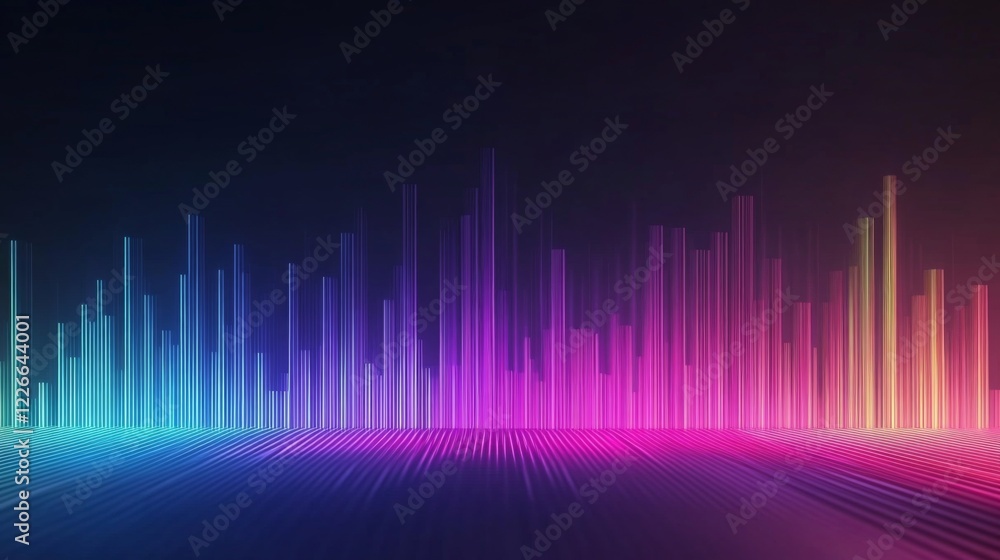 Fototapete dynamic bar graph with motion effects, bars growing from the bottom, business theme