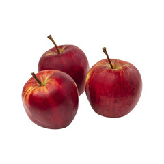 Red apples fruits isolated png. Apples isolated on transparent background. Full depth of field. PNG format.