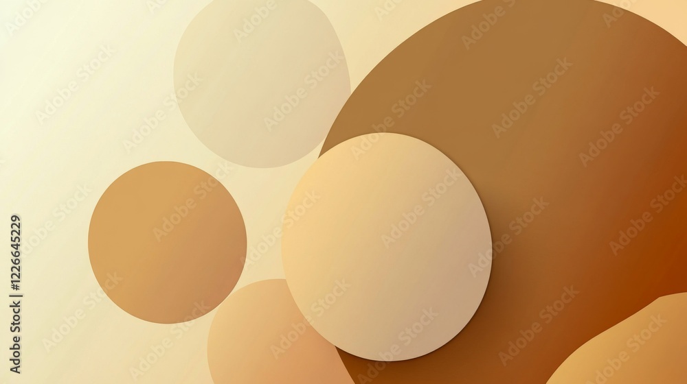 Poster gradient background with overlapping transparent circles, giving a sense of depth and space