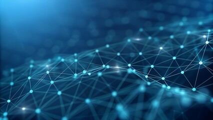 Obraz premium Cybernetic Grid with High-Tech Glowing Nodes