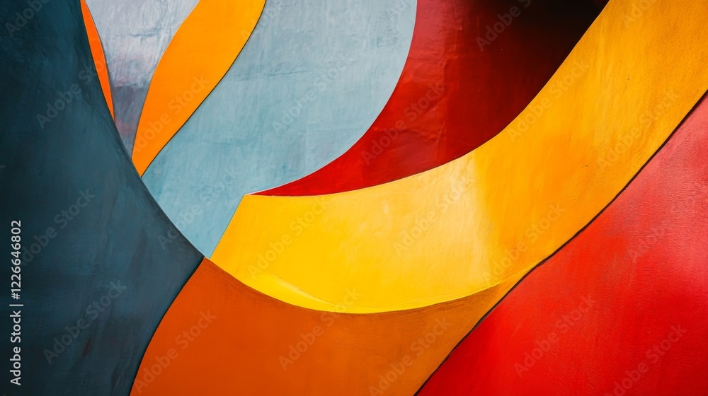 Fototapete High-resolution close-up of an abstract background with bold, contrasting colors and dynamic shapes, creating a striking and visually engaging composition.