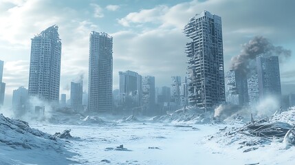 Icy remnants of a once-thriving modern civilization.