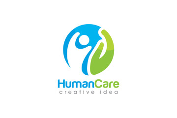 Creative People Care Concept Logo Design Template