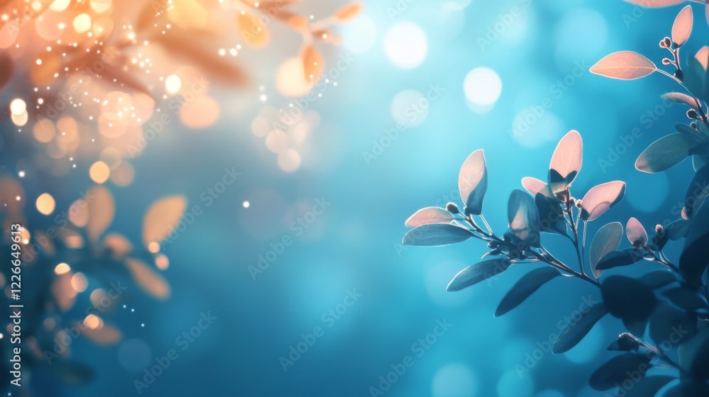 Poster minimalist blue gradient background with soft light effects, perfect for text overlay