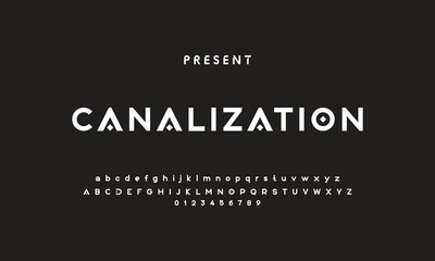 Luxury modern clean font, abstract geometric letter set typeface